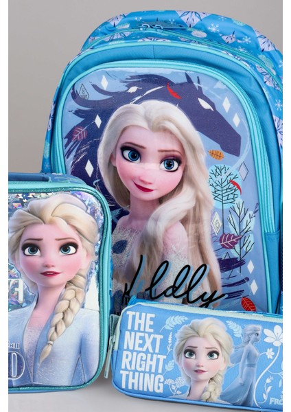 Dekomus Lisanslı "mavi Karlar Ülkesi Elsa Koleksiyonu" Okul Çantası,beslenme Çantası ve Kalem Çantası 3'lüsü fiyatları