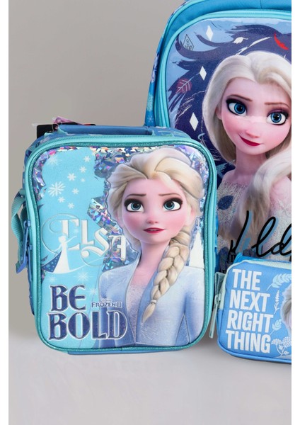 Dekomus Lisanslı "mavi Karlar Ülkesi Elsa Koleksiyonu" Okul Çantası,beslenme Çantası ve Kalem Çantası 3'lüsü modelleri
