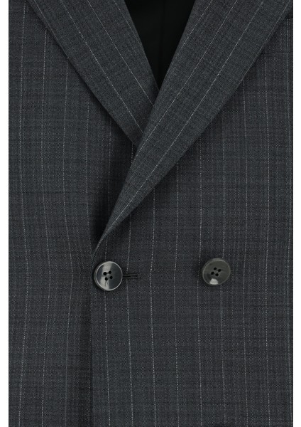 Regular Fit Yünlü Çizgili Kruvaze Takım Elbise fırsatları