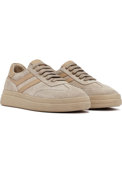 Kadın Bej Bağcıklı Süet Deri Sneaker 25AFD511010 modelleri