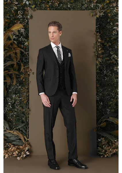 Tk 881 Slim Fit Siyah Klasik Takım Elbise modelleri