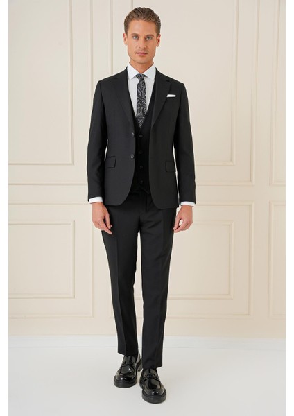 Tk 903 Slim Fit Siyah Klasik Takım Elbise