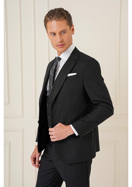 Tk 903 Slim Fit Siyah Klasik Takım Elbise fırsatları