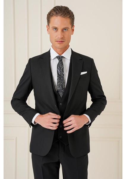Tk 903 Slim Fit Siyah Klasik Takım Elbise indirimleri