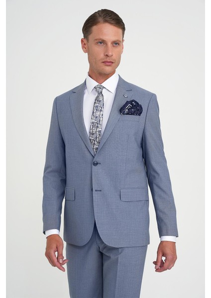 Slim Fit Çift Yırtmaç Esnek Yelekli Klasik Havacı Mavi Takım Elbise Tk 916 modelleri
