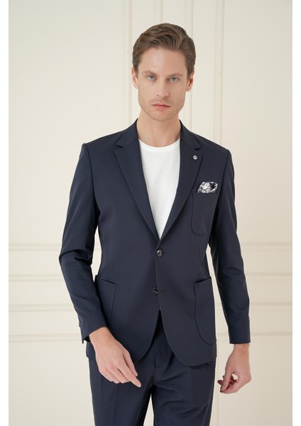 Slim Fit Mono Yaka Çift Yırtmaç Torba Cep Casual Lacivert Ceket C 697 fiyatları