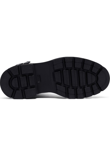 Kadın Siyah Bağcıklı Fermuarlı Deri Postal Bot 25WFD4205FT indirimleri