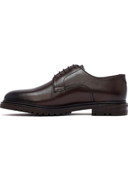 Erkek Kahverengi Bağcıklı Deri Klasik Ayakkabı 25WFD621818 fiyatları