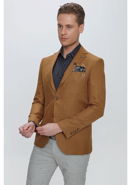 C 629 Slim Fit Safran Spor Ceket modelleri