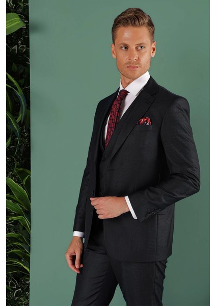 Tk 857 Slim Fit Siyah Klasik Takım Elbise indirimleri