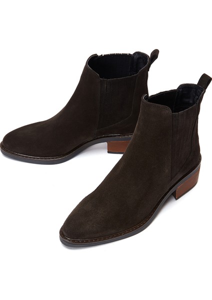 Kadın Antrasit Süet Deri Chelsea Bot 25WFD160410 modelleri