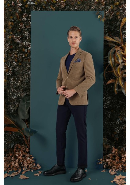 C 653 Slim Fit Camel Spor Ceket