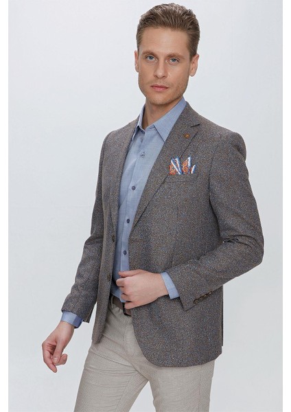 C 633 Slim Fit Tütün Spor Ceket modelleri