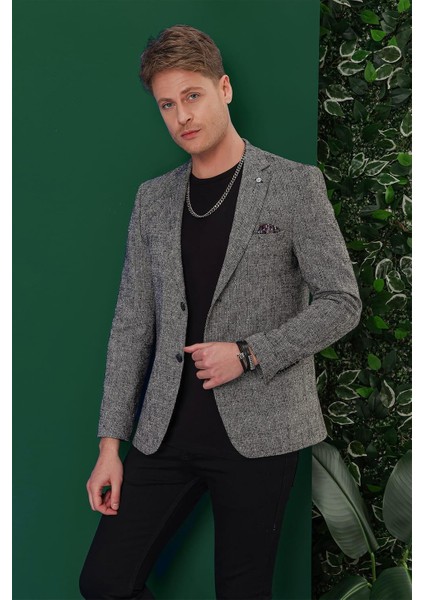 C 635 Slim Fit Siyah Spor Ceket