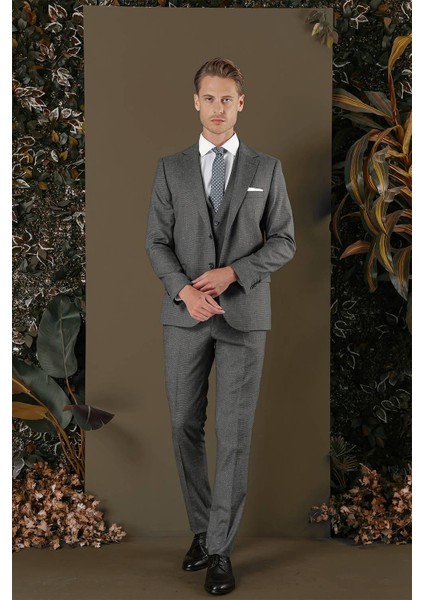 Tk 873 Slim Fit Koyu Gri Klasik Takım Elbise fiyatları