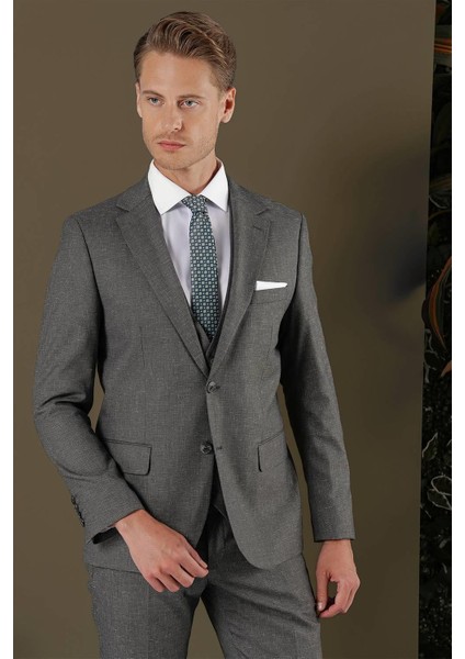 Tk 873 Slim Fit Koyu Gri Klasik Takım Elbise indirimleri