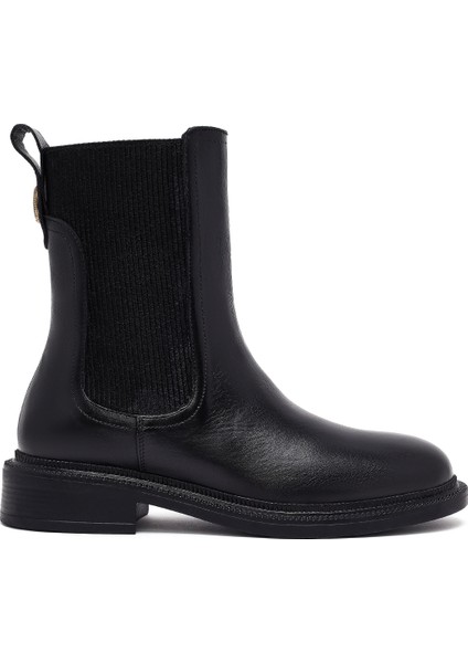 Kadın Siyah Deri Chelsea Bot 25WFD202218