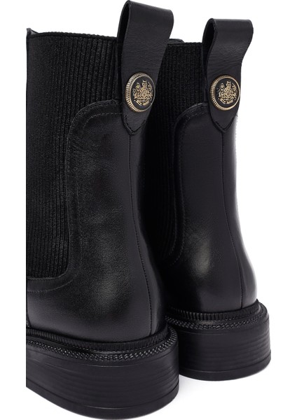 Kadın Siyah Deri Chelsea Bot 25WFD202218