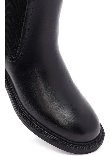 Kadın Siyah Deri Chelsea Bot 25WFD202218