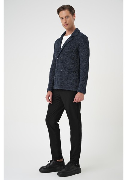 Kruvaze İlikleme Torba Cep Lacivert Örme Triko Ceket 01 fiyatları