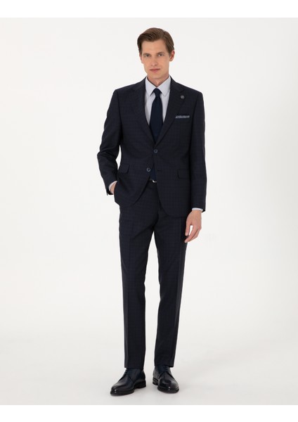 Erkek Lacivert Slim Fit Takım Elbise 50311236-VR033