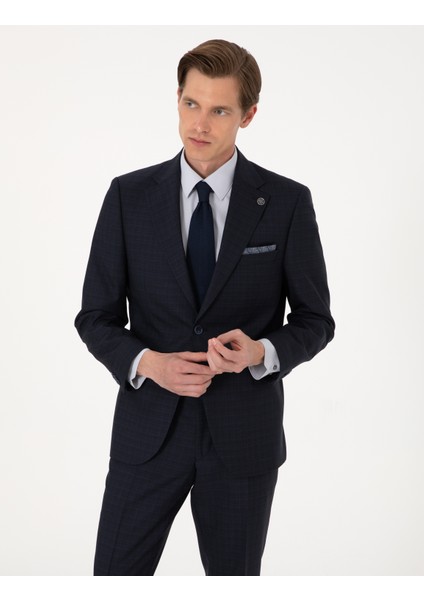 Erkek Lacivert Slim Fit Takım Elbise 50311236-VR033 modelleri