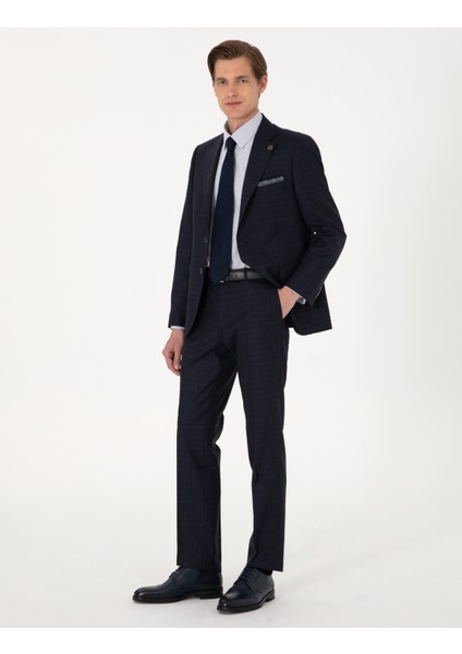 Erkek Lacivert Slim Fit Takım Elbise 50311236-VR033 fırsatları