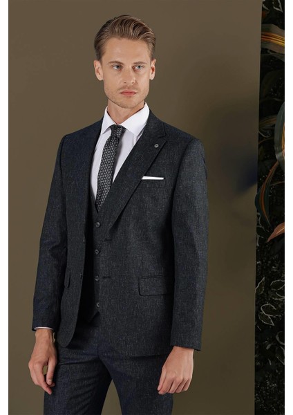 Tk 873 Slim Fit Lacivert Klasik Takım Elbise fırsatları