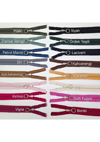 Yuvarlak Halka Fermuar | Mont-Çanta Fermuarı Uzunluk: 47 cm Damar Rengi fırsatları