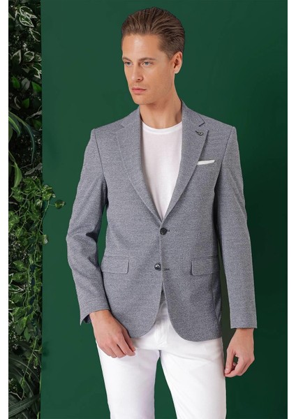 Comfort Fit Kırçıllı Dokuma Pamuklu Casual Mavi Ceket C 665 fiyatları