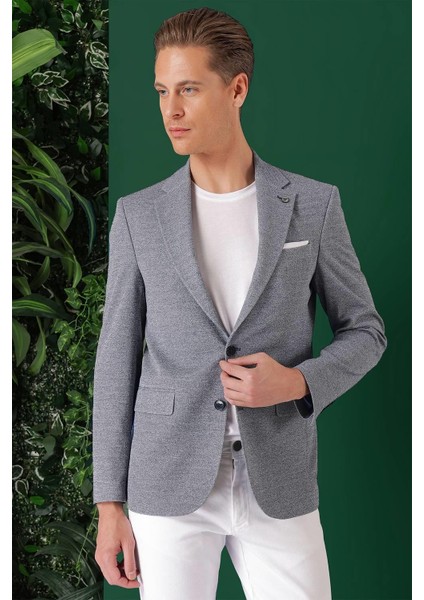 Comfort Fit Kırçıllı Dokuma Pamuklu Casual Mavi Ceket C 665 modelleri