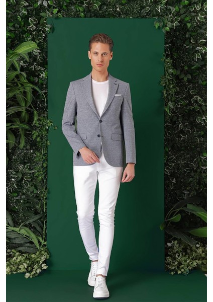 Comfort Fit Kırçıllı Dokuma Pamuklu Casual Mavi Ceket C 665 fırsatları