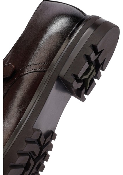 Erkek Kahverengi Deri Klasik Ayakkabı 25WFD621718