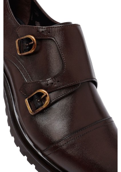 Erkek Kahverengi Deri Klasik Ayakkabı 25WFD621718