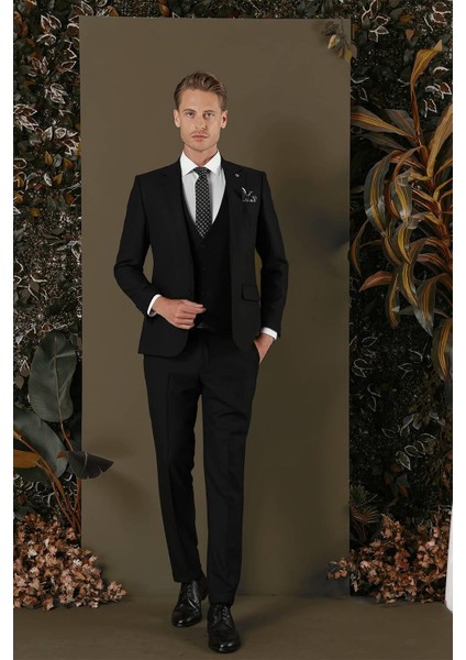 Tk 876 Slim Fit Siyah Klasik Takım Elbise modelleri
