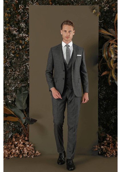 Tk 880 Slim Fit Antrasit Klasik Takım Elbise modelleri