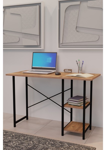 2 Raflı Metal Çalışma Masası 50X110 Ofis Bilgisayar Masası modelleri