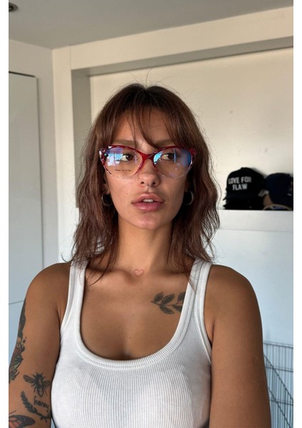 Miralya Kadın Blue Block Gözlük Şeffaf Kırmızı fiyatları