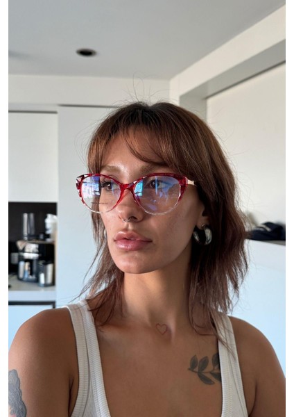 Miralya Kadın Blue Block Gözlük Şeffaf Kırmızı modelleri