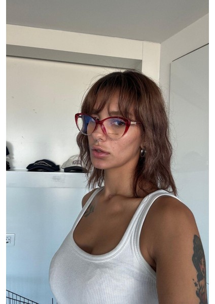 Miralya Kadın Blue Block Gözlük Şeffaf Kırmızı fırsatları