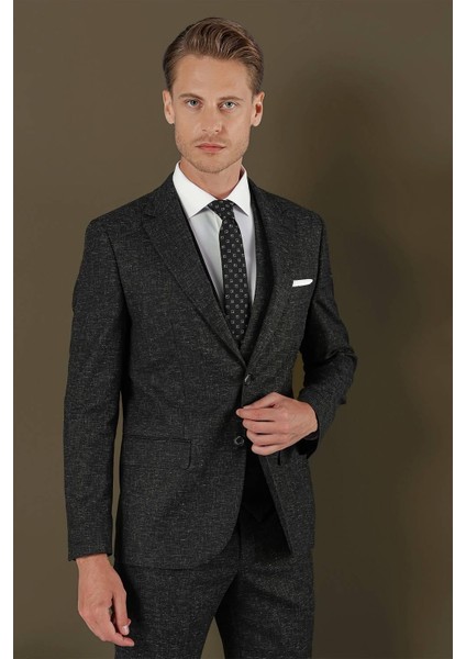 Tk 873 Slim Fit Siyah Klasik Takım Elbise modelleri