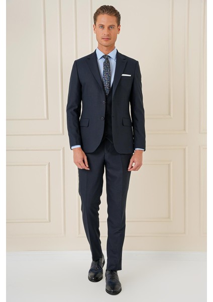 Slim Fit Lacivert Klasik Takım Elbise Tk 896