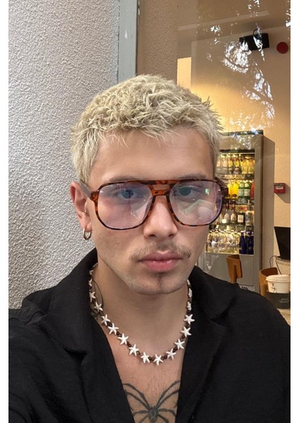 Tommy Erkek Blue Block Gözlük Leopar