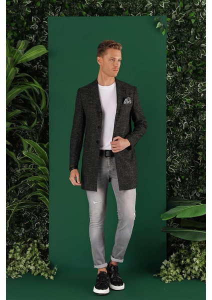 Uzun 01 Slim Fit Siyah Spor Ceket