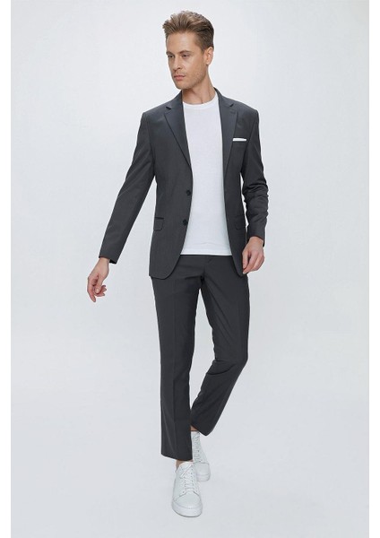 Slim Fit Klasik Mono Yaka Klasik Antrasit Takım Elbise Tk 2021 fiyatları