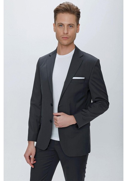 Slim Fit Klasik Mono Yaka Klasik Antrasit Takım Elbise Tk 2021 fırsatları