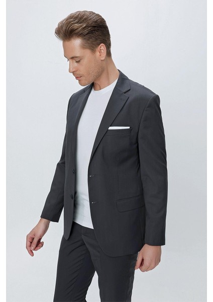 Slim Fit Klasik Mono Yaka Klasik Antrasit Takım Elbise Tk 2021 indirimleri