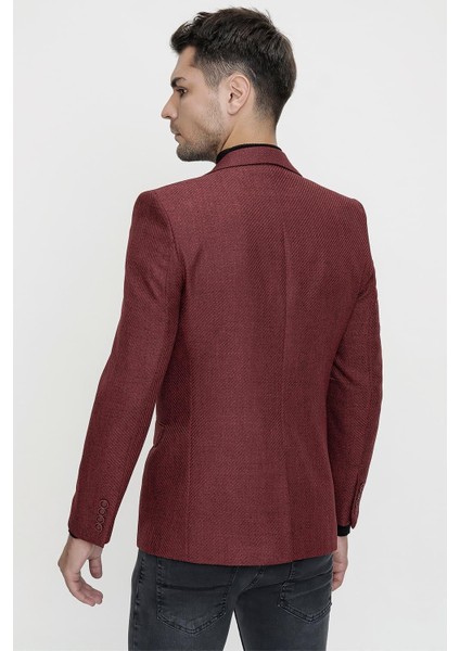 C 595 Slim Fit Bordo Spor Ceket modelleri