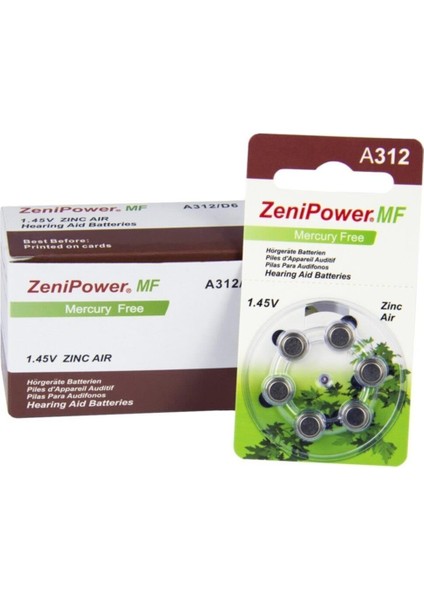 312 Numara Işitme Cihazı Pili 5 Paket-30 Adet