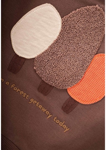 Süzene Nakışlı Sweatshirt 1-7 Yaş Kahve modelleri